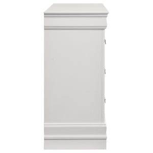 English Elm Frances Six Drawer Dresser Warm Wood Grain Finish with Nickel Bail Handles for Bedroom White B062P447791