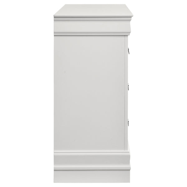 English Elm Frances Six Drawer Dresser Warm Wood Grain Finish with Nickel Bail Handles for Bedroom White B062P447791
