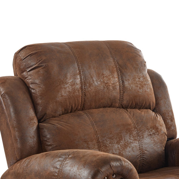 English Elm Christopher Knight Home® - 40.75" Wide Suede Manual Glider Recliner Chair with Rolled Arms, Microfiber Comfort & Infinite Positions Brown N763P264499D
