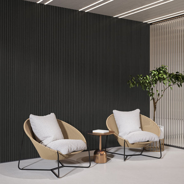 English Elm 2 Pack Solid Wood Slat Acoustic Panels Handcrafted for Media Rooms and Home Offices Black T3210P487479