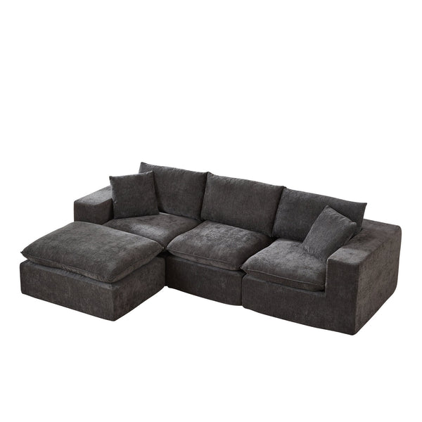 English Elm Modern Chenille Cloud Sofa - Modular Comfort For Contemporary Living Rooms, Apartments & Offices W3396S00051
