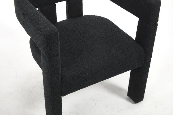 English Elm Modern Mid-century Dining Chairs Padded Upholstered Seat Tapered Legs Kitchen Set W2795P428371