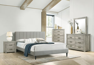 English Elm Rustic Six Drawer Dresser Weathered Gray Finish with Metal Handles for Farmhouse Bedroom B011P447492