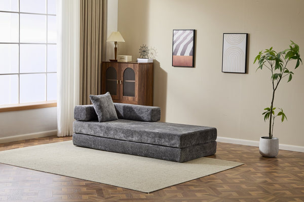 English Elm Floor Couch - Convertible Chenille Sofa Bed With Plush Back Support, Ideal For Living Rooms & Dorms W3723P344039