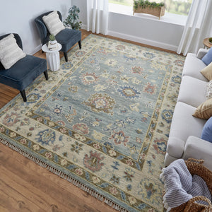 Feizy Rugs Fillmore Hand-knotted Wool Rug - Artisan-crafted Floral Design With Rich Colors For Timeless Style Blue,Ivory,Yellow Wool Fil69cjfbluivye10