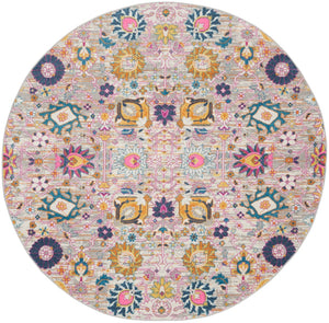 Nourison Passion PSN01 Machine Made Power-loomed Borderless Design Indoor Only Bohemian Transitional Rug Silver, Pink and Grey 100% Polypropylene 99446013941