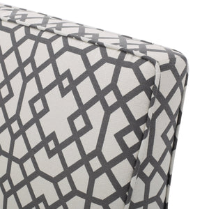English Elm 50'' Geometric Gray Polyester Loveseat with Matte Black Legs for Modern Living N771P376540S