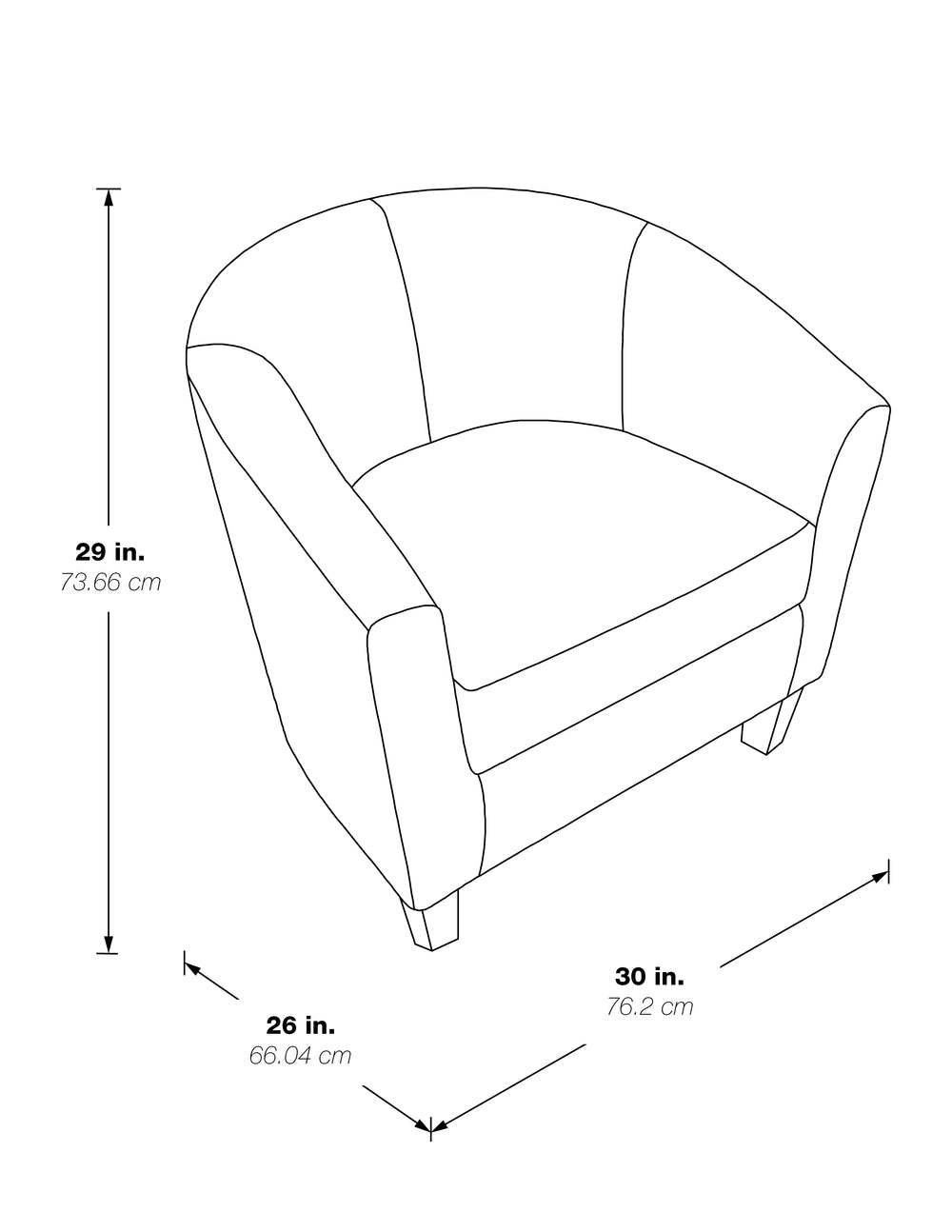 OSP Home Furnishings Ethan Tub Chair Blue Denim