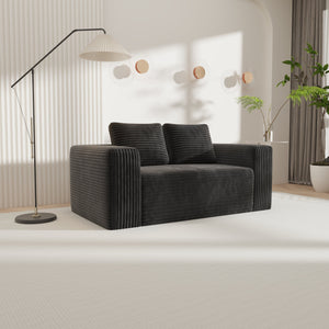 English Elm Sofa in a Box Memory Foam Floor Loveseat Corduroy Upholstered Studio Lounge Couch W1960P334843