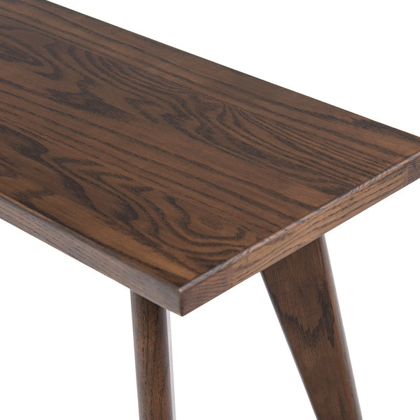 English Elm Jennifer Taylor Home - Capri Solid Red Oak Wood Bench 35.5" Dark Brown — Handcrafted Mid-Century Tapered Legs, Slim Profile for Small Spaces B2719P395570