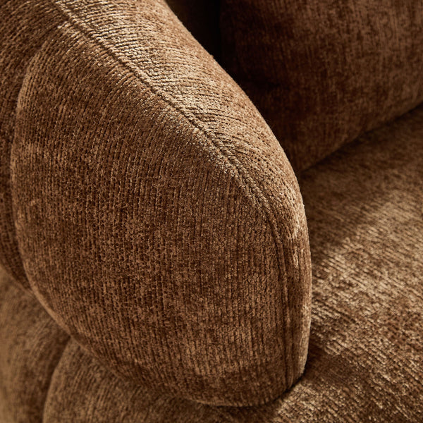 English Elm Modern Sculptural Pumpkin Lounge Chair Textured Polyester Upholstery for Living Room Brown W2582P457334