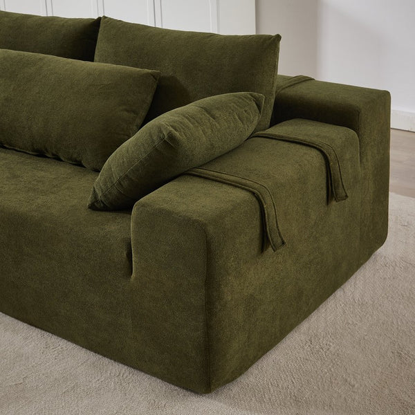 English Elm Modern Chenille Upholstered Sectional Sofa Set - L-Shaped 108" Couch With 6 Pillows For Flexibility W834S00396