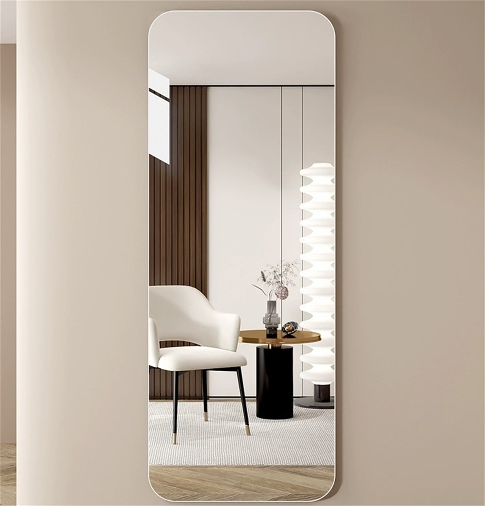 English Elm 65"x24" Frameless Full Length Wall Mirror Rounded Edges Bedroom Entryway Modern Decor W2071P294437