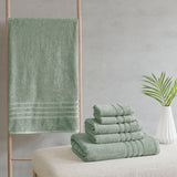 Clean Spaces Nurture Casual Sustainable Antimicrobial Bath Towel 6 Piece Set LCN73-0132 Green