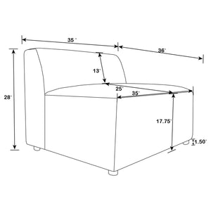 English Elm Freddie Pearl Upholstered Tight Back Armless Chair with Luminous Pearl Finish, Plush Cushioning Elegance B062P344975