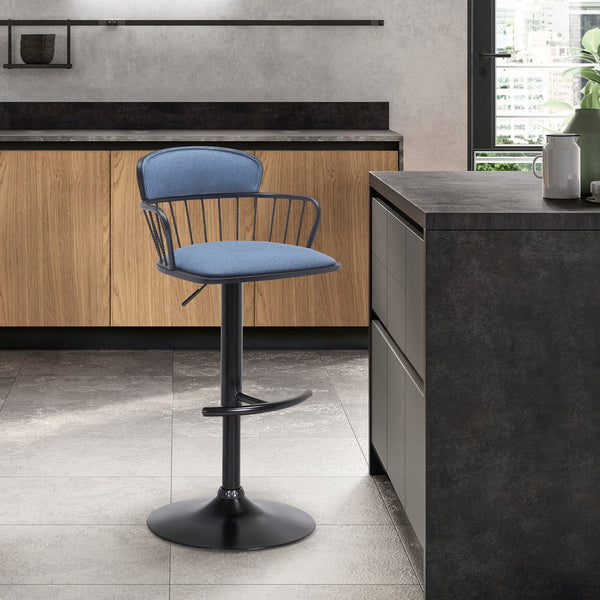 English Elm Nash Swivel Adjustable Barstool Upholstered Seat with Wood Frame for Kitchen Island B2736P464843