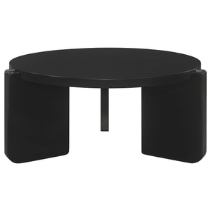 English Elm Harrison Black Round Solid Wood Coffee Table - Timeless Craftsmanship For Modern Living Rooms B062P299902