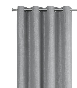 English Elm Curtain 2-Pack 54"x95" Room-Darkening Grommet Panels in Silver Micro-Suede — Modern Privacy Drapes B2710P218784