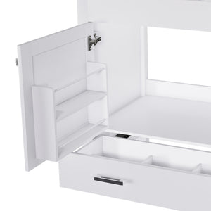 English Elm Modern 43 Inch Bathroom Vanity Solid Wood Cabinet with Soft Close Drawers Storage W509S00170