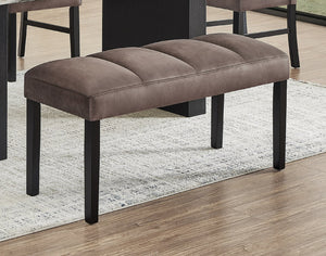 English Elm 1pc Contemporary Dining Bench with Plush Padded Seat, Wood Frame & Straight Legs for Stylish Seating Black,Brown,Mocha 48 L x 18.5 W x 7.5 H B011P375931