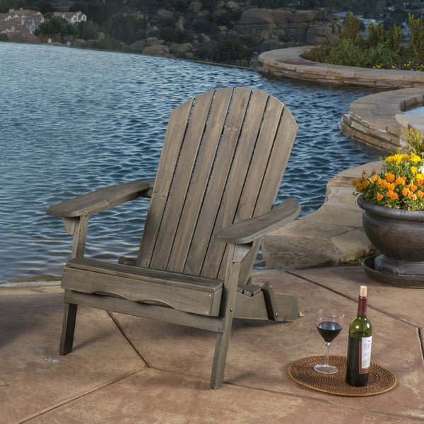 English Elm Christopher Knight Home® - Malibu Acacia Wood Folding Adirondack Chair - Rustic Comfort For Patios, Decks & Campouts! N770P241669E