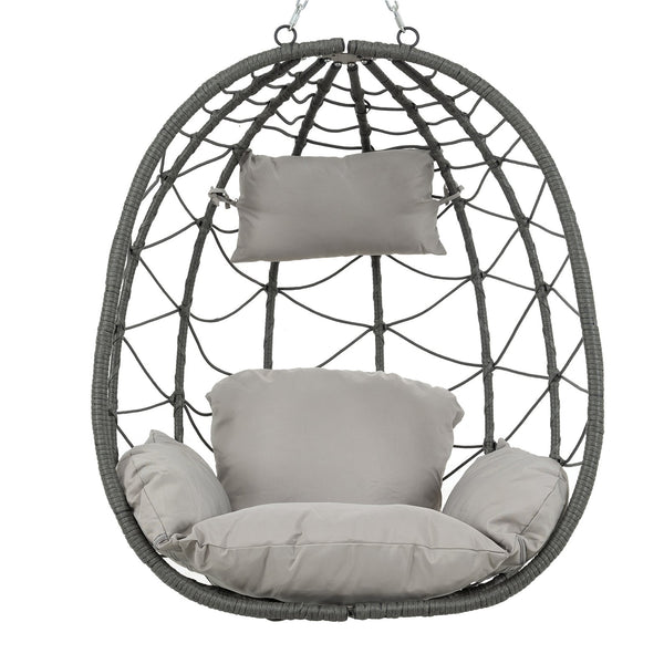 English Elm Egg Chair With Stand – Cozy Indoor Outdoor Hanging Basket Chair For Relaxation & Stylish Decor W1703P163949