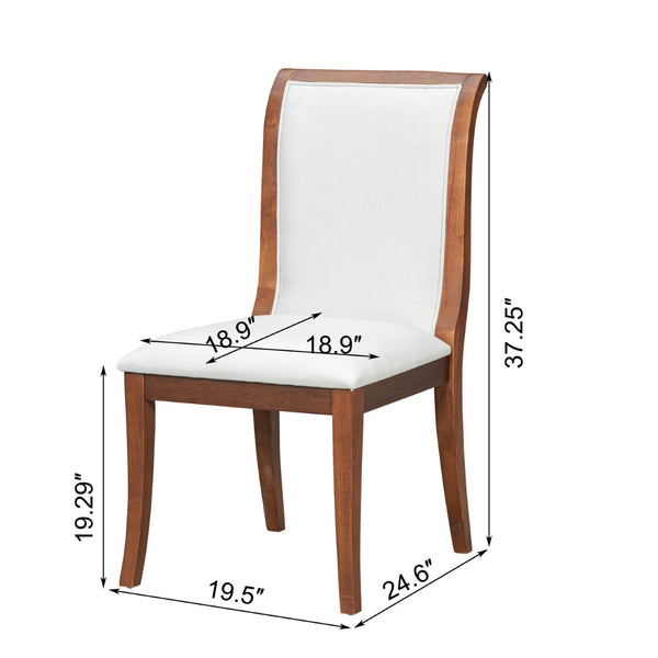 English Elm Walnut Dining Table Set: Charming 39.4" Round Table & 2 Upholstered Chairs For Cozy Dining Spaces TWSET-GRACIA2D-GIGA
