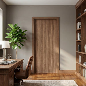 English Elm 36 in Walnut Grain Flush Interior Door Slab Hollow Core Mdf Melamine Composite B2763P486373