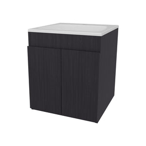 English Elm Shoshoni Compact Bathroom Vanity Cabinet with Two Doors, Scratch-Resistant Melamine Finish, Space-Saving Wenge 25 L x 23 W x 12 H B128P314802
