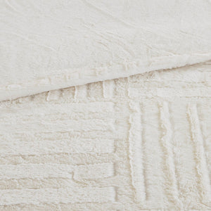 English Elm Full/Queen Plush Arctic Faux Fur Down Alternative Comforter Set - Checkboard Texture, OEKO-TEX Certified Cozy Luxury B03595031