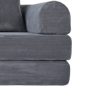 English Elm 2-in-1 Foldable Cloud Sofa Bed Plush Faux Fur Memory Foam Sleeper for Apartments W3422S00004