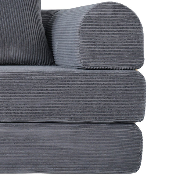 English Elm 2-in-1 Foldable Cloud Sofa Bed Plush Faux Fur Memory Foam Sleeper for Apartments W3422S00004