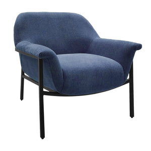 JLA Home Chapel Hill - Accent Chapel Hill Sabrina modern accent chair with plush foam, slim black steel legs, ready-assembled seating Navy Blue CH100-0048