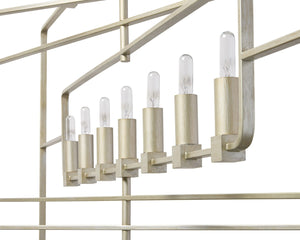 Sunpan RAIDEN Chandelier - Modern Geometric Design in Champagne Gold for Dining Rooms & Entryways Lighting 107937