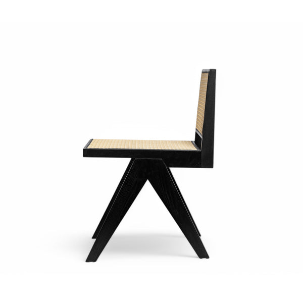 English Elm Christopher Knight Home® - Chandigarh Modern-Rustic Dining Room Chairs Set Of 2, Black Frame With Natural Cane For Comfort N768P241397B