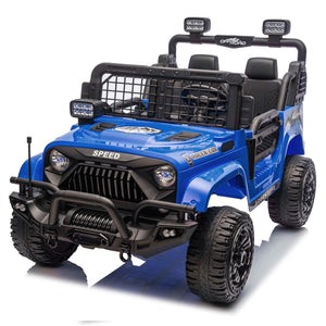 English Elm 24v Two-seat Kids Electric Ride on Truck with Parental Remote and Off-road Suspension W1578P375446
