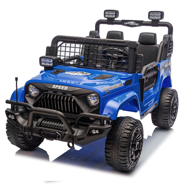 English Elm 24v Two-seat Kids Electric Ride on Truck with Parental Remote and Off-road Suspension W1578P375446