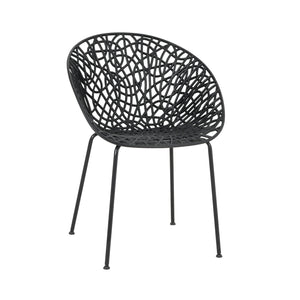 English Elm Christopher Knight Home® - Neiman Outdoor Dining Chair Set of 2 with Weather-Resistant Iron Frame and Perforated Diamond Design Black N775P256374B