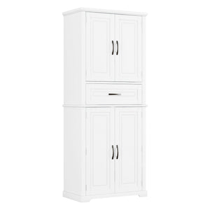English Elm Christopher Knight Home® - Bathroom Storage Cabinet with Doors Drawer and Adjustable Shelves — MDF Build, Anti-Tip Safety, Modern Appeal White N759P241667K