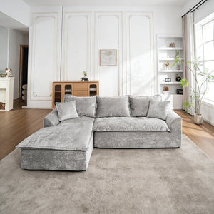 English Elm 103" Chenille Cloud Sectional Modular L-shape Sofa No Assembly Plush Living Room W1170S00044
