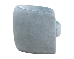 Sunpan Mircea Lounge Chair - Curved Sculptural Design for Contemporary Living Spaces, Stylish Comfort Bergen French Blue