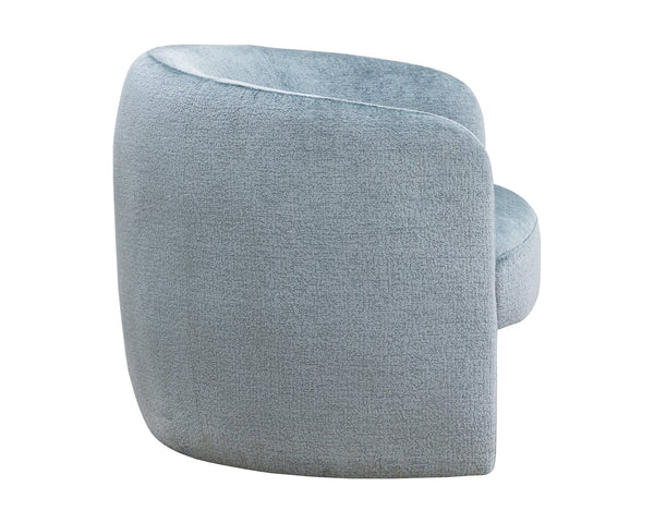 Sunpan Mircea Lounge Chair - Curved Sculptural Design for Contemporary Living Spaces, Stylish Comfort Bergen French Blue