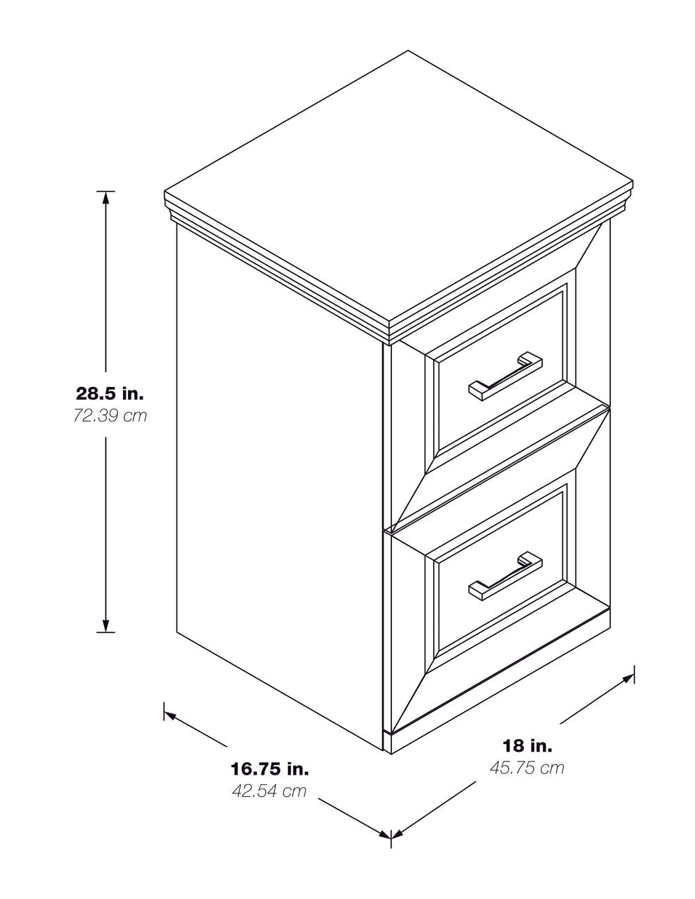 OSP Home Furnishings Jefferson Vertical File Espresso