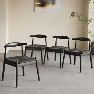 English Elm Weave Dining Chairs Set Of 2 - Elegant Mid-Century Modern Oak Frame With Handwoven Twine Seats T3623P371948-GIGA