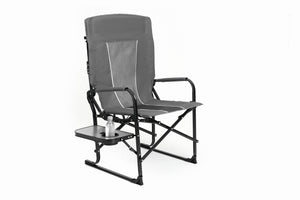 English Elm Camping Director Chair with Side Table, Cup Holder & Mesh Back, Heavy-Duty Folding Seat for Outdoor Events Gray W640P224440