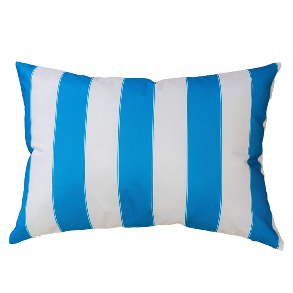 English Elm Horizon Stripe Pillow 14" X 20" - Vibrant Aqua Comfort For Indoor & Outdoor Spaces, Durable & Stylish B357P367228