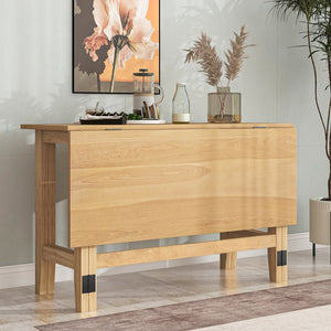 English Elm Topmax Farmhouse Drop Leaf Acacia Veneer Dining Table Seats Four Small Spaces Natural N717P379754N