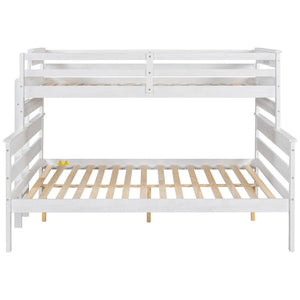 English Elm Wood Twin Xl Over Queen Bunk Bed With Ladder - Stylish Space-Saving Design For Kids & Guests! GX000446AAK-1-GIGA