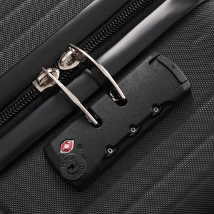 English Elm Luggage 3 Piece Hard Shell Abs Suitcase Set with Spinner Wheels and Tsa Lock Black N730P304620B