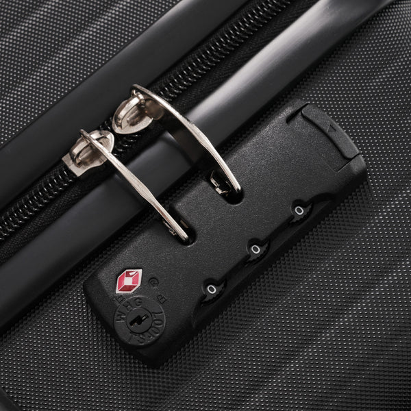 English Elm Luggage 3 Piece Hard Shell Abs Suitcase Set with Spinner Wheels and Tsa Lock Black N730P304620B
